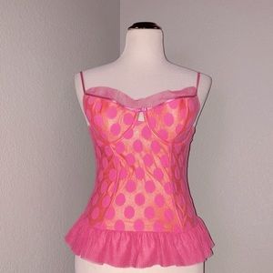 NWT Victoria’s Secret sexy little things polka dot corset pink orange 36C